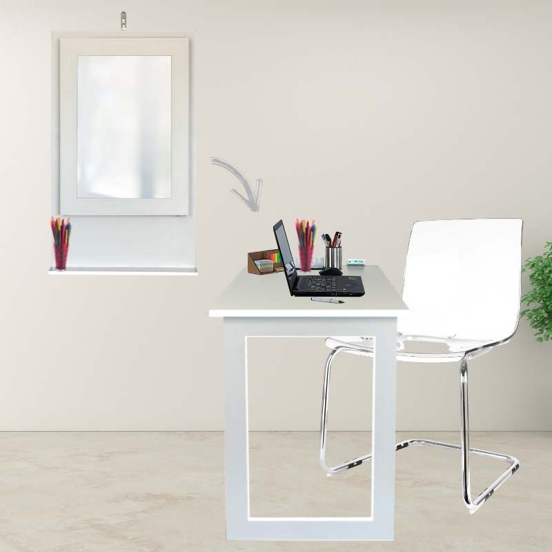 Fold Up Wall Mounted Desk & Mirror 100x60cm
