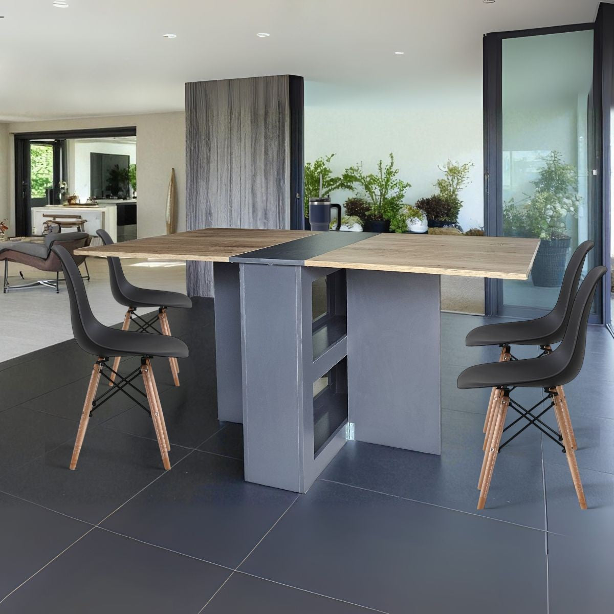 Folding 4-in-1 Console Table Desk