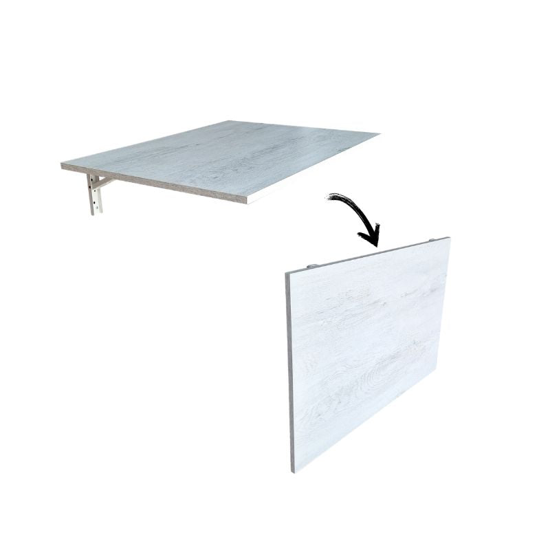 Eezy Fold Down Wall Mounted Desk Table 80x50cm - Wood Marble