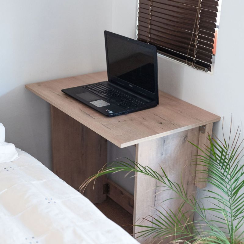 SpaceSave Flip n Flat Folding Desk 80x50cm- Rustic Wood