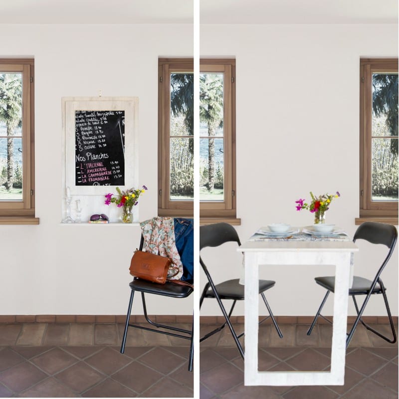 Fold Up Wall Mounted Desk & Blackboard 100x60cm