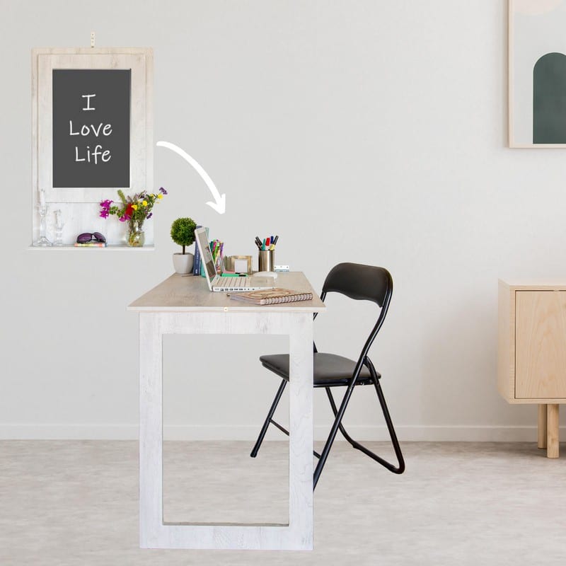 Fold Up Wall Mounted Desk & Blackboard 100x60cm