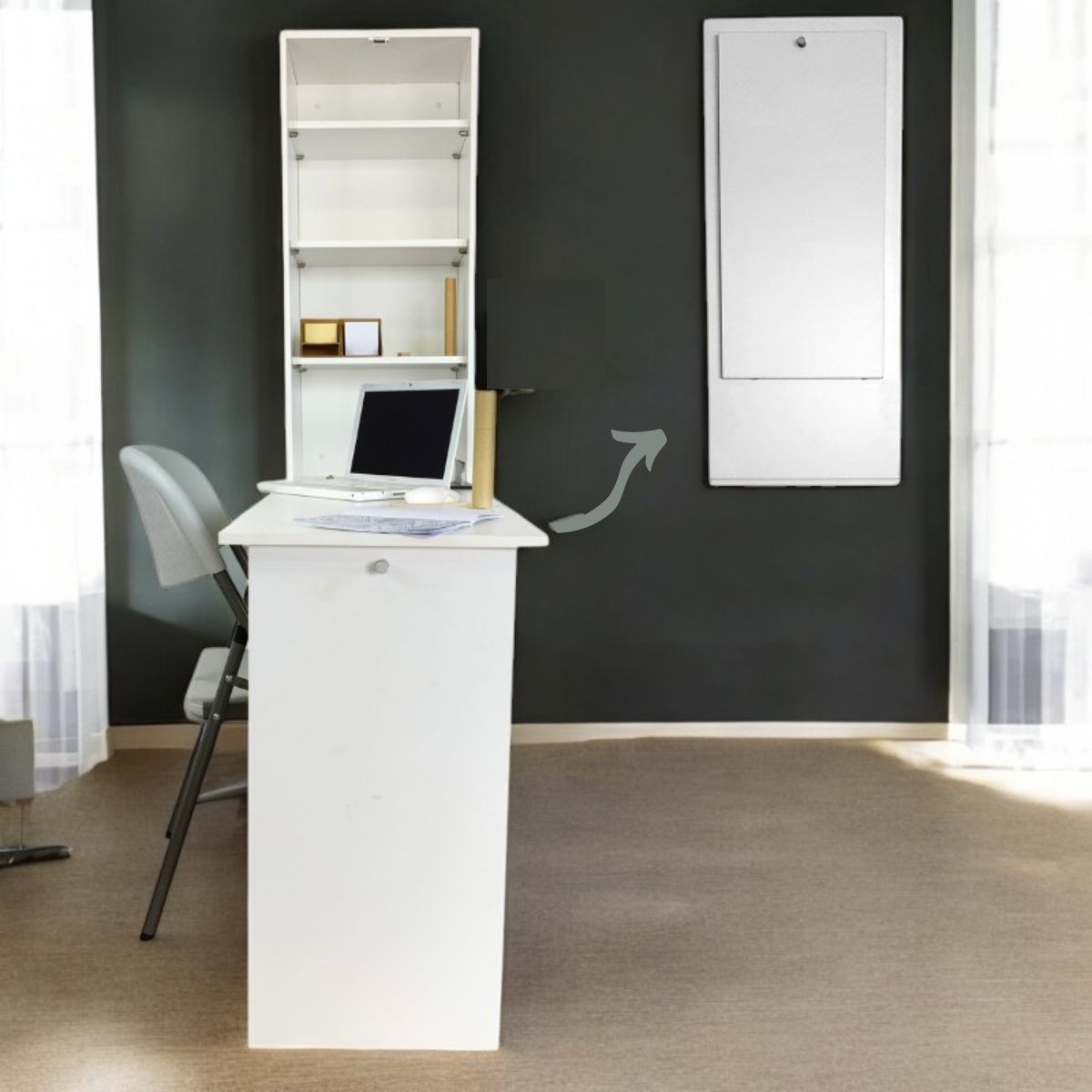SpaceSave Fold Up Wall Mounted Workstation