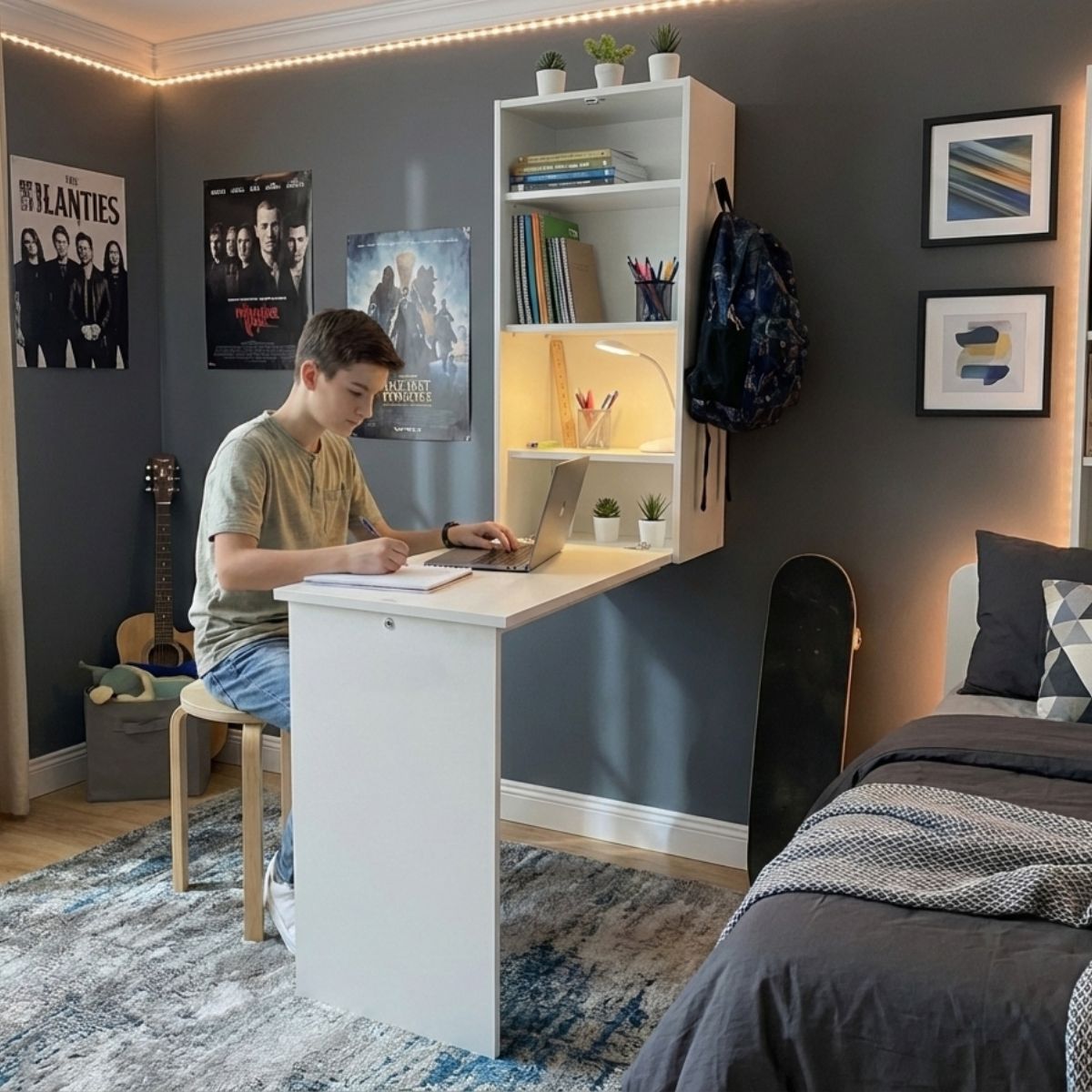 Fold-Up Wall Mounted Workstation