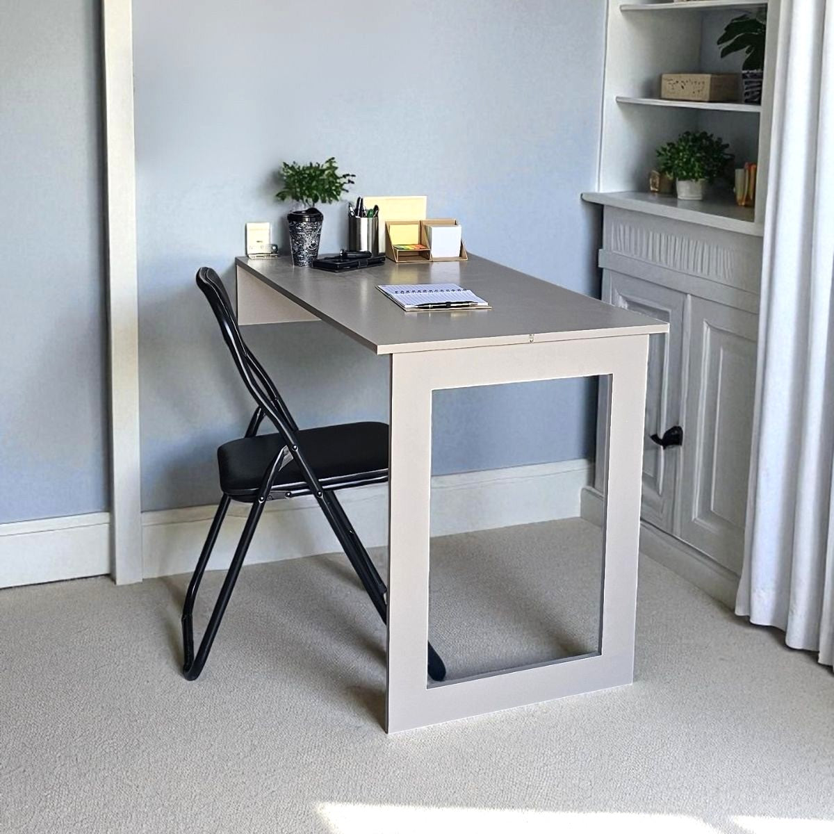 Fold Up Wall Mounted Desk & Mirror 100x60cm