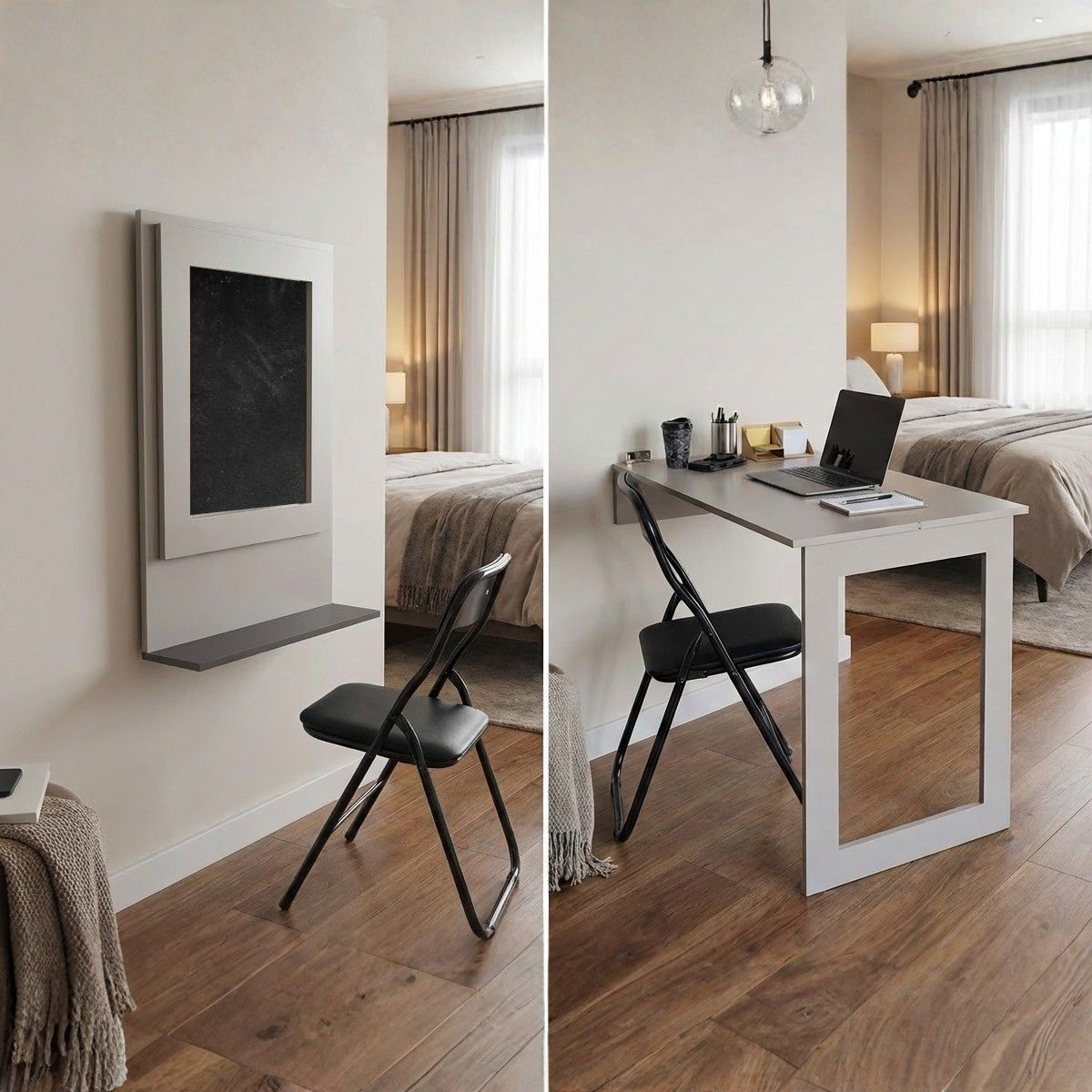 Fold Up Wall Mounted Desk & Blackboard 100x60cm