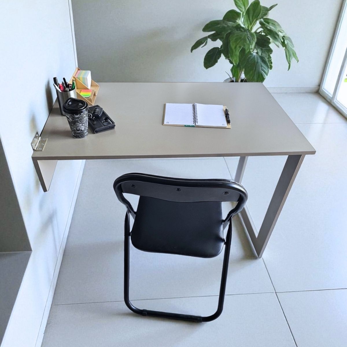 Fold Up Wall Mounted Desk & Mirror 100x60cm