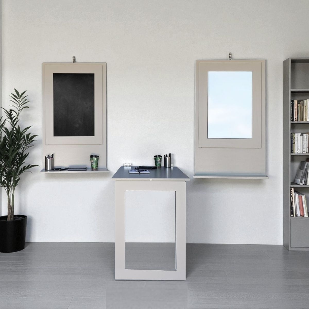 Fold Up Wall Mounted Desk Combo 100x60cm