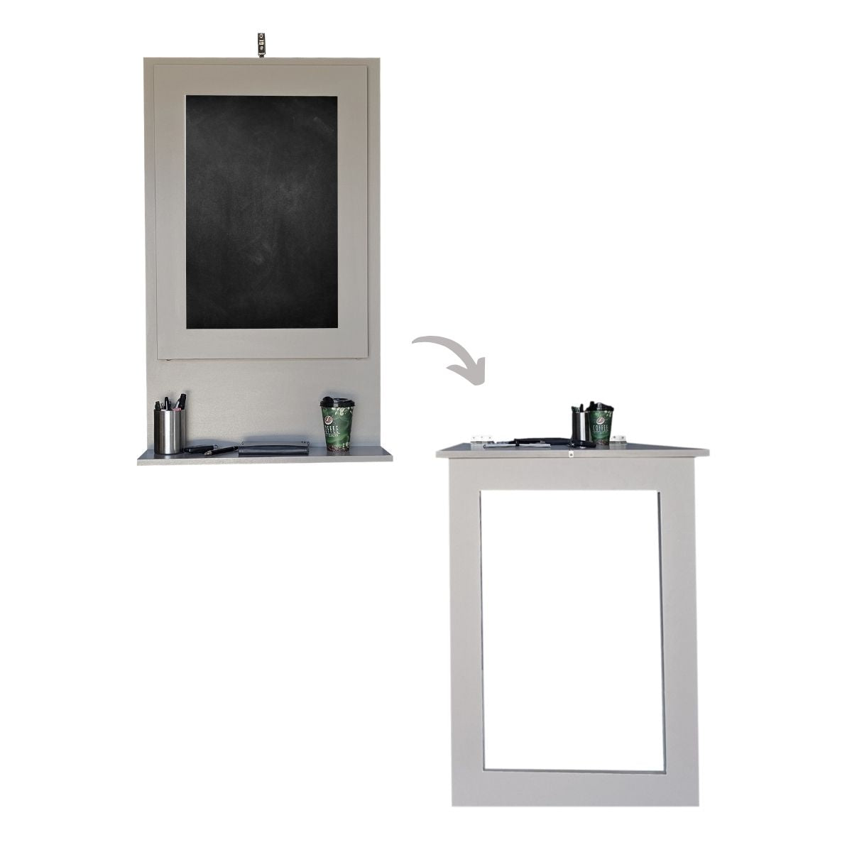 Fold Up Wall Mounted Desk & Blackboard 100x60cm