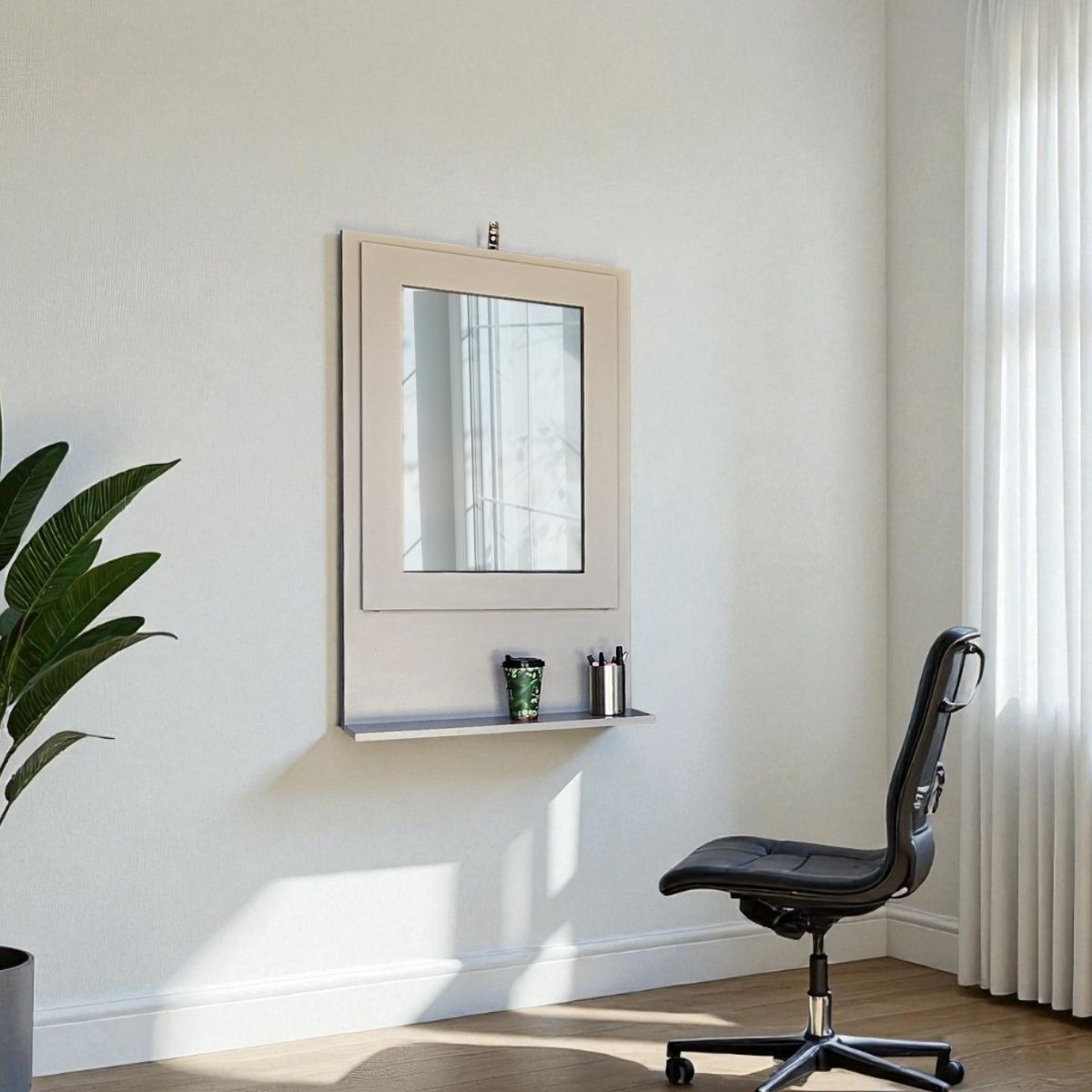 Fold Up Wall Mounted Desk & Mirror 100x60cm