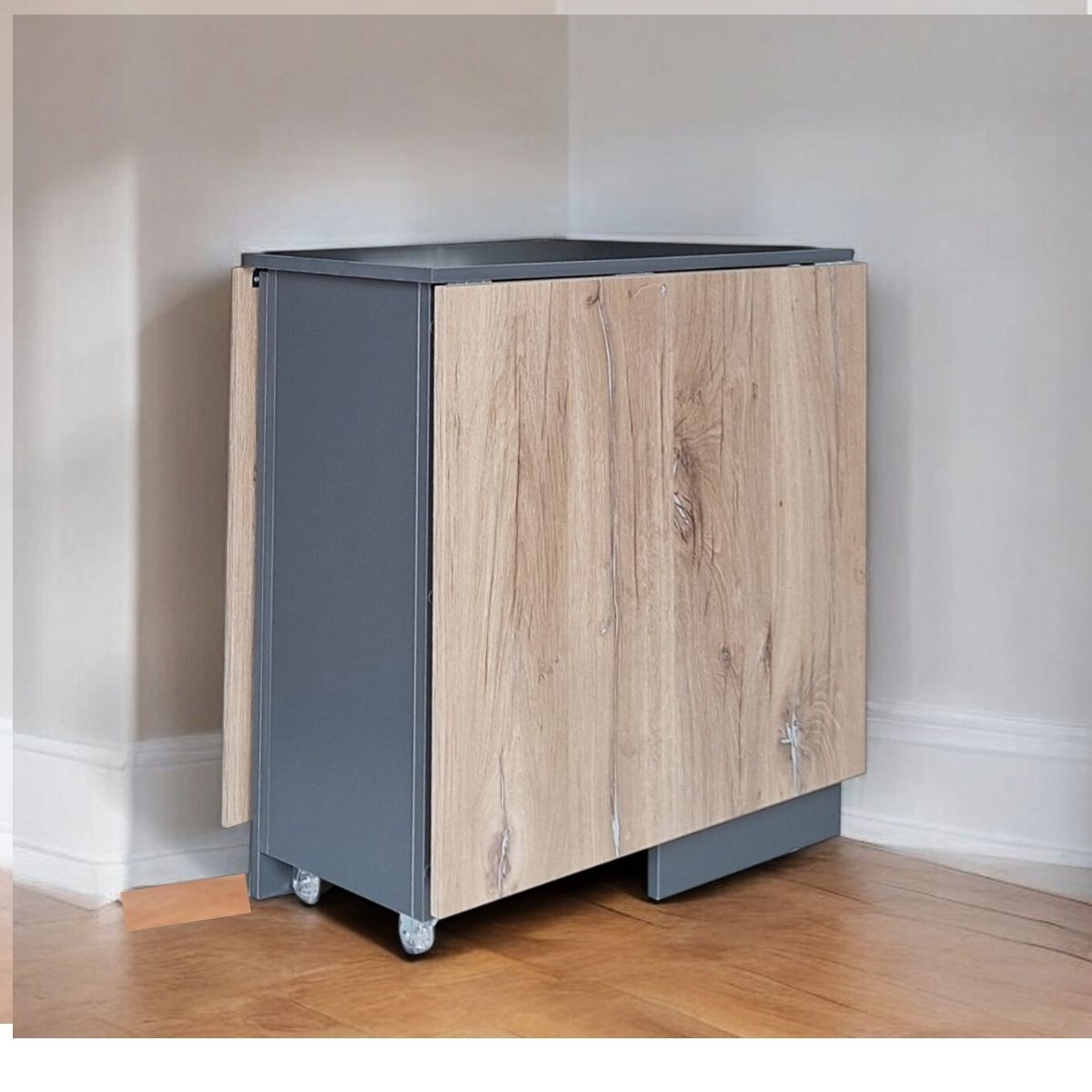 Folding 4 In 1 Console Table With Wheels Midnight