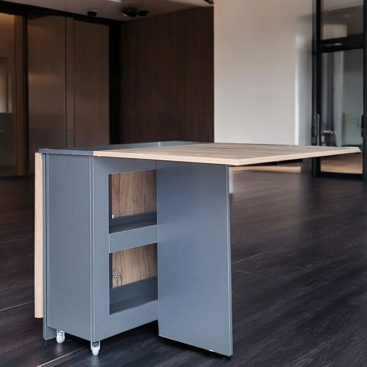 Folding 4 In 1 Console Table With Wheels Midnight