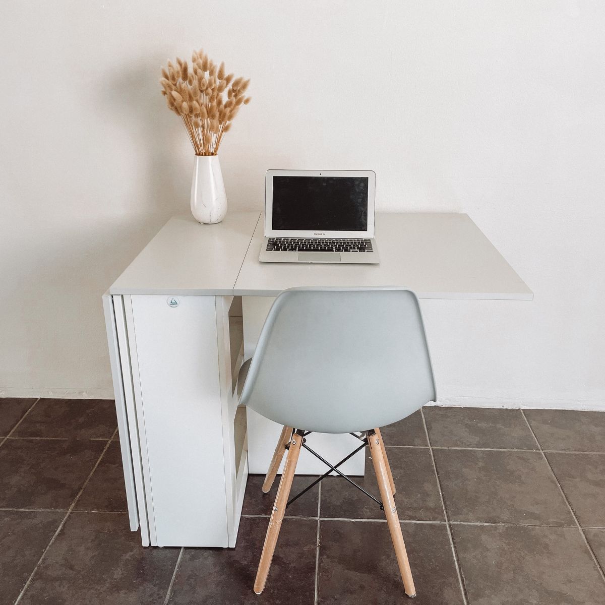 SpaceSave Folding 4 in 1 Console Table Desk - Grey Whisper