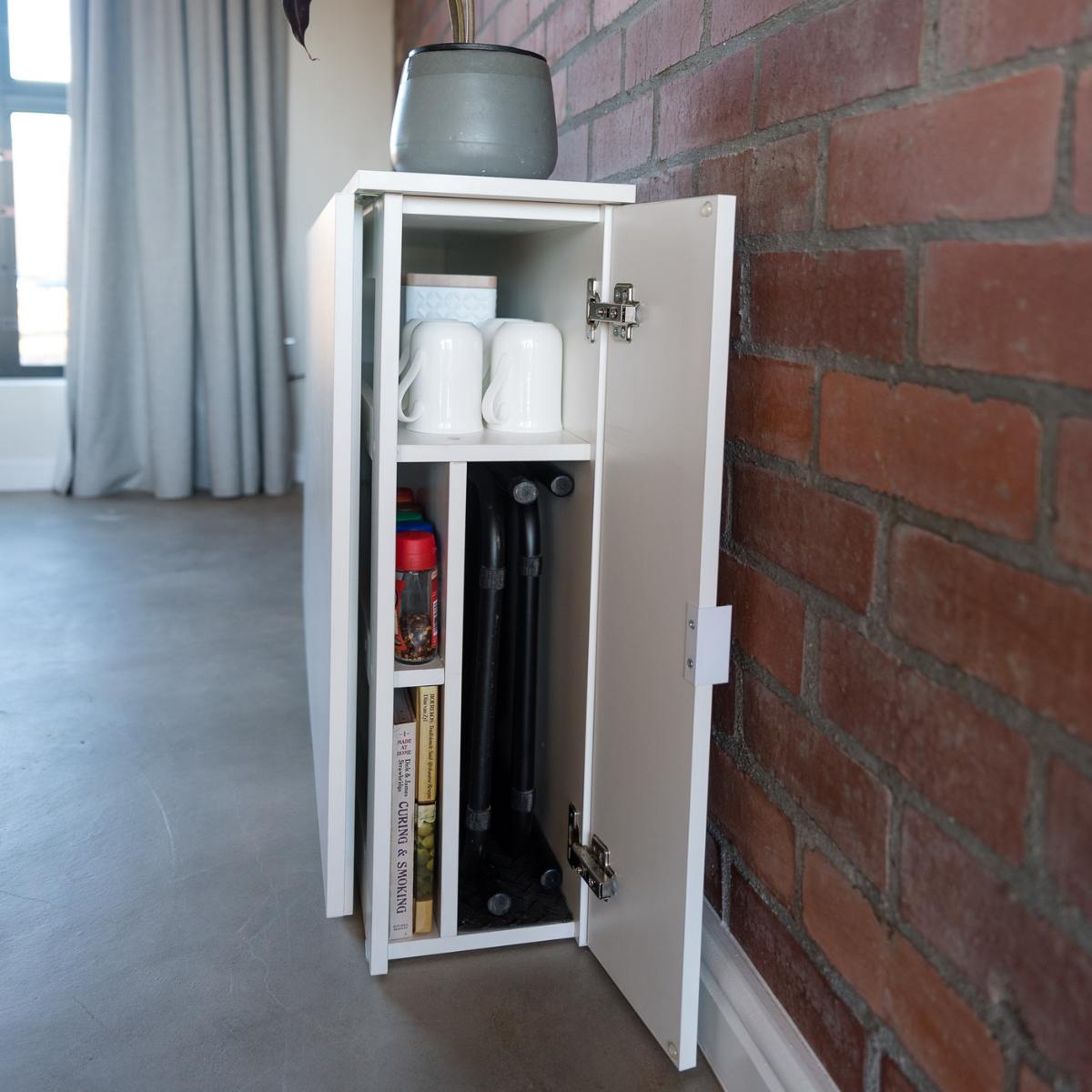 Folding Console Storage Table & 2 Chair Compartment - White