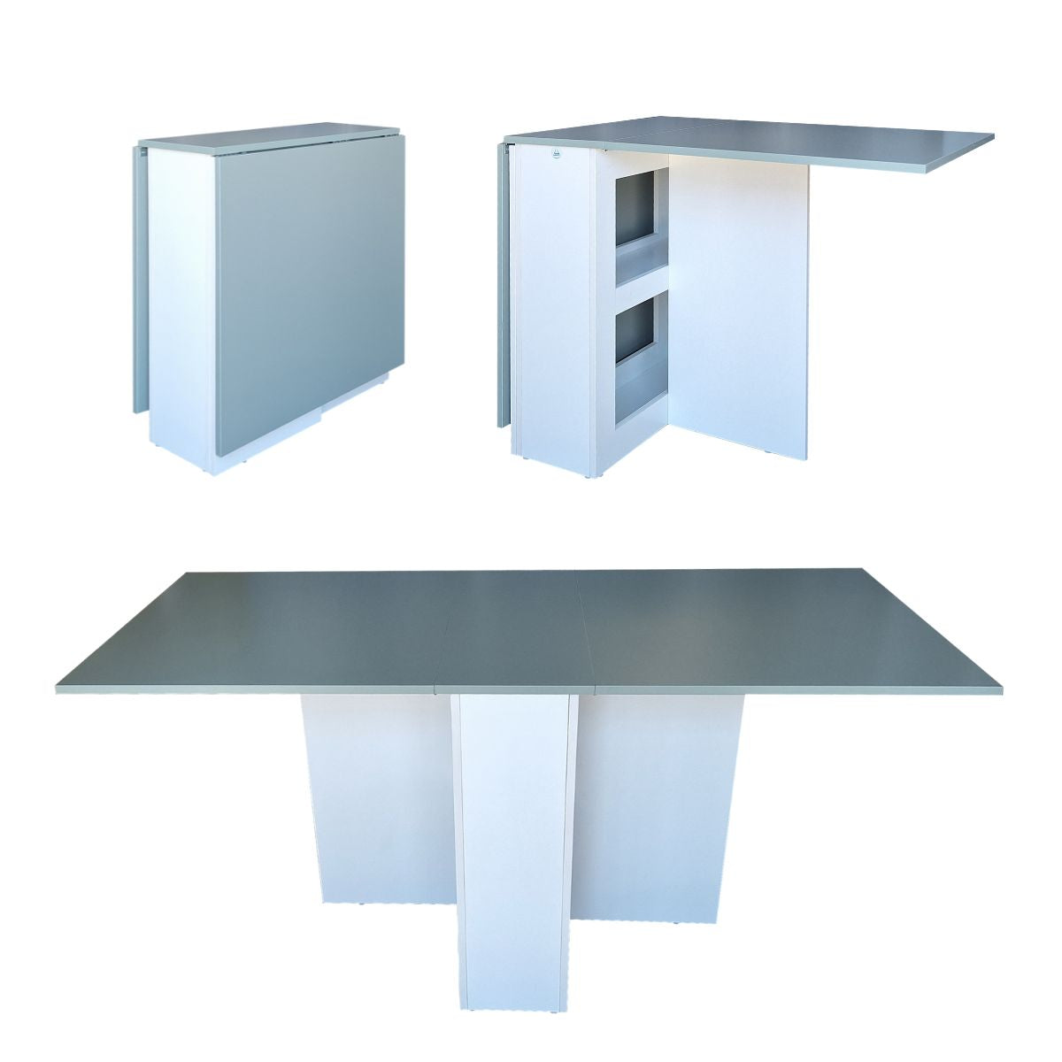 SpaceSave Folding 4 in 1 Console Table Desk - Karoo Sage