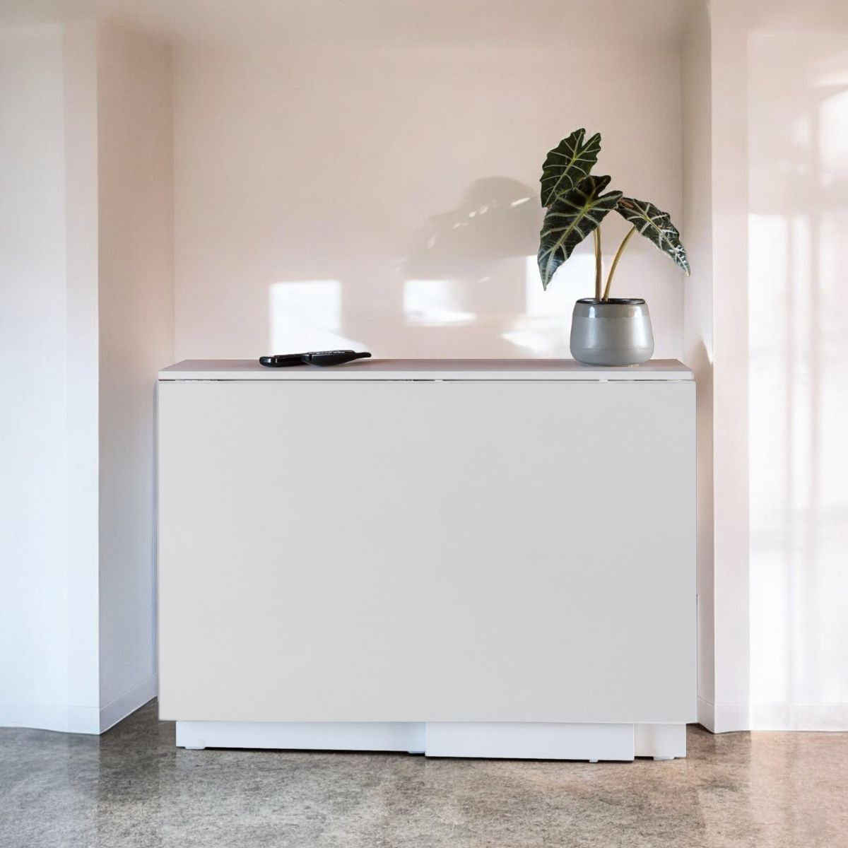 Folding Console Storage Table with Chair Compartment