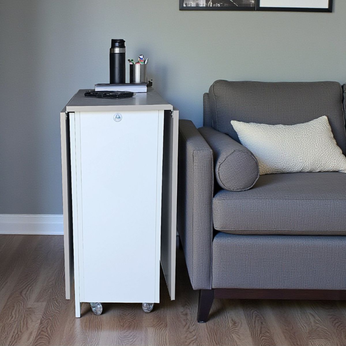 Folding 4-in-1 Console Table Desk on Wheels