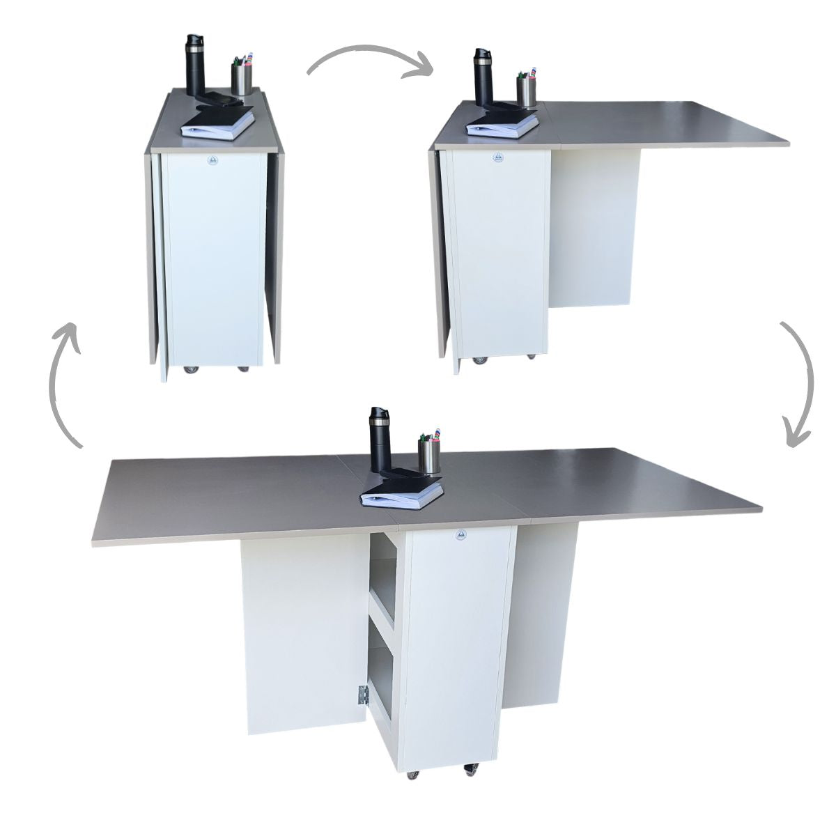 Folding 4-in-1 Console Table Desk on Wheels