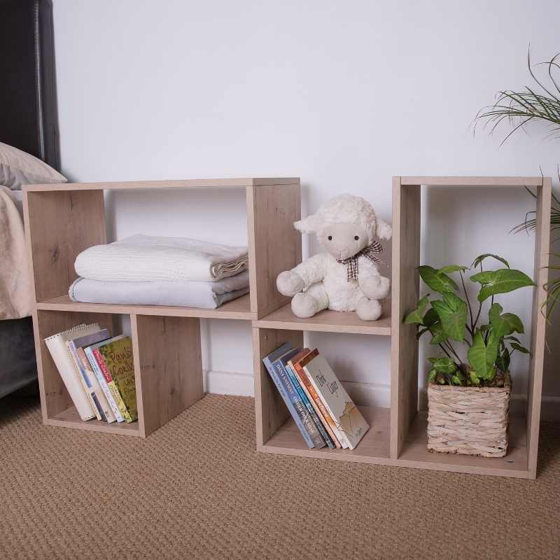 SpaceSave Infinitude Modular TV Stand - Rustic Wood