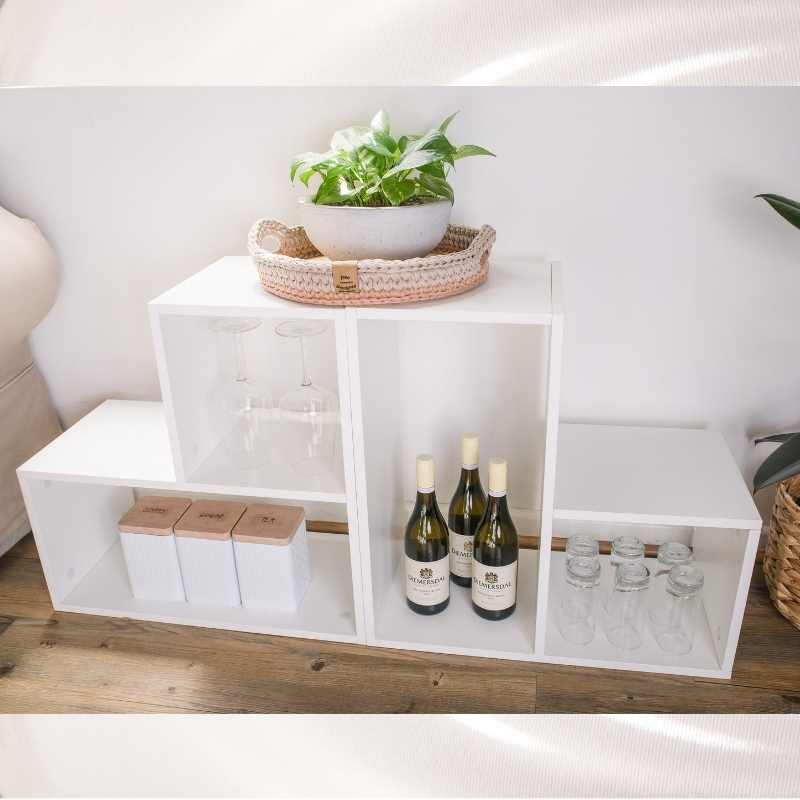 SpaceSave Infinitude Modular TV Stand - White