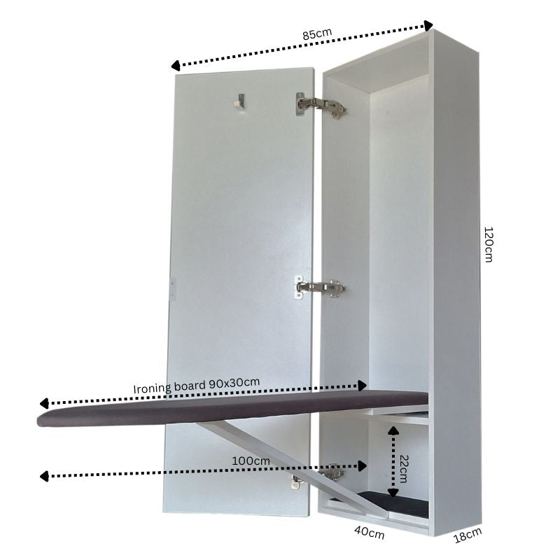 SpaceSave Wall Mounted Ironing Board Cupboard