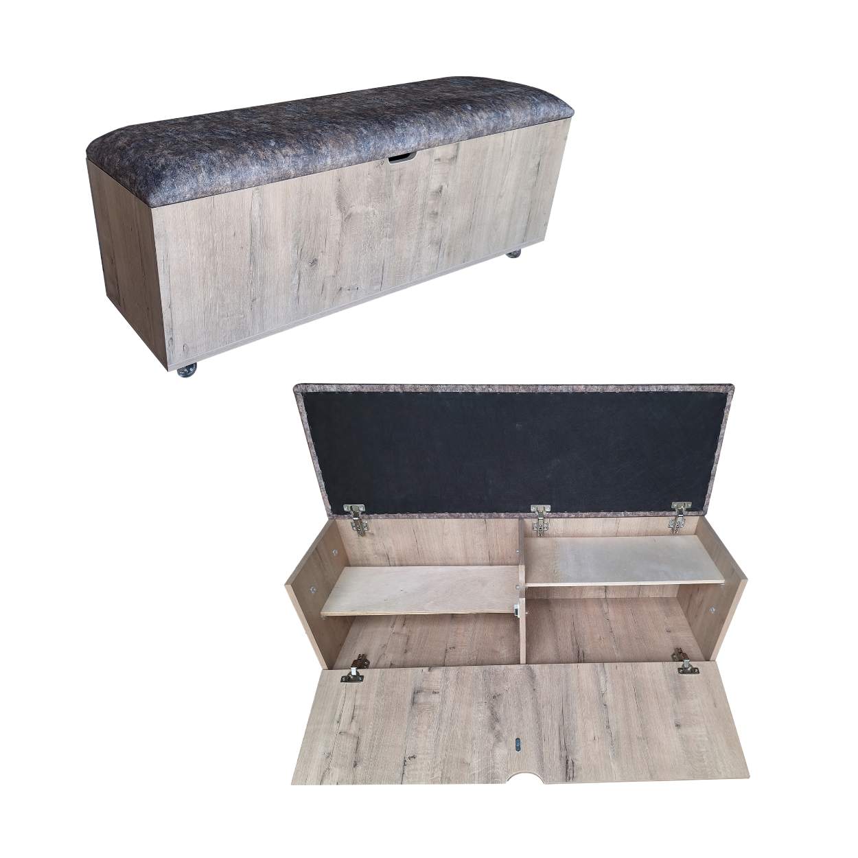 Sit N Stow Mobile Padded Dual Access Storage Bench