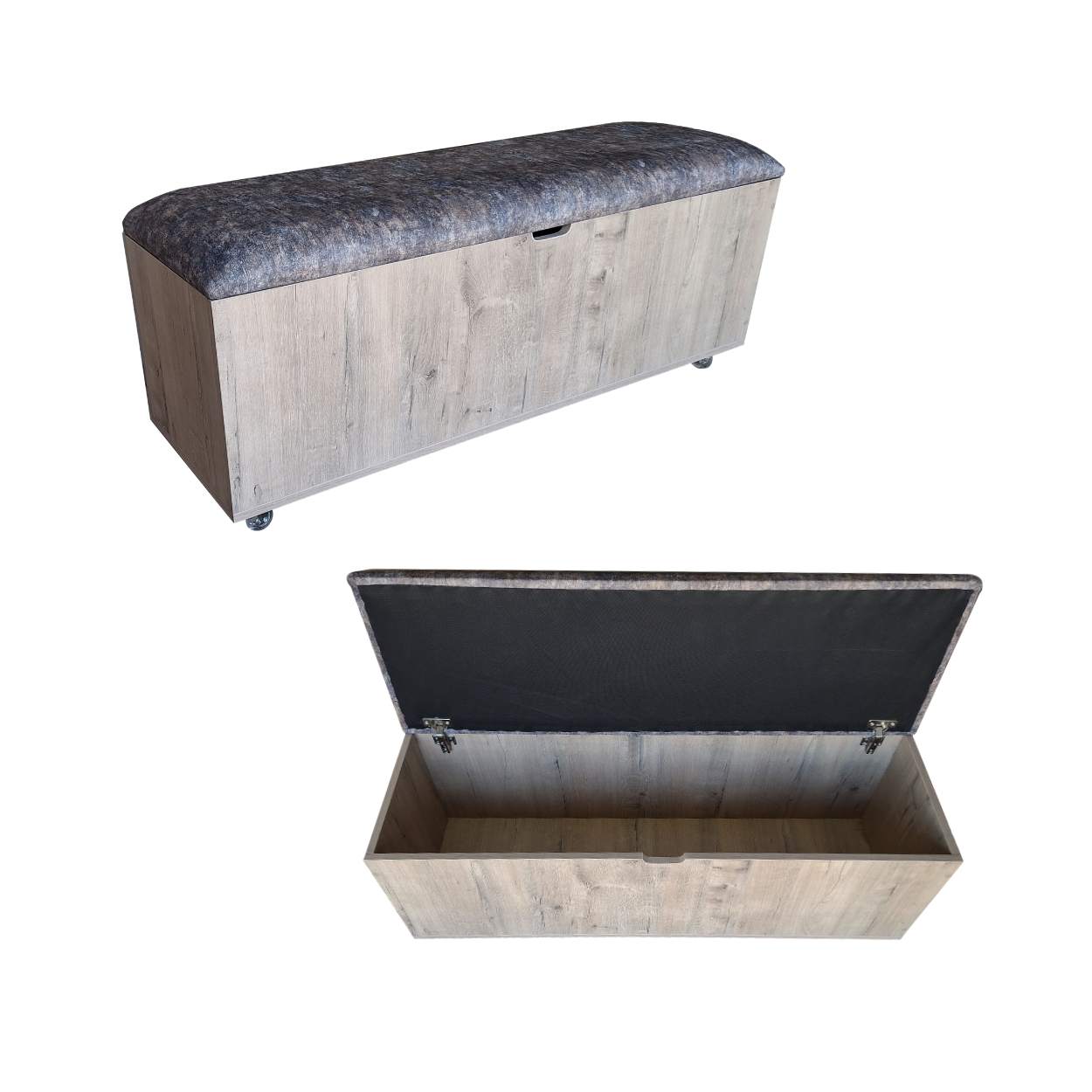 Sit N Stow Mobile Padded Lift Top Storage Bench