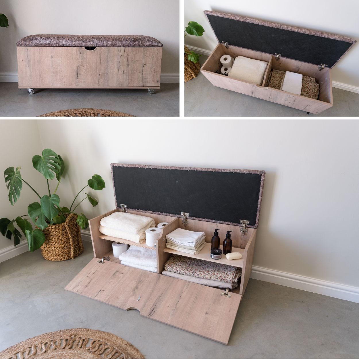 Sit N Stow Mobile Padded Dual Access Storage Bench