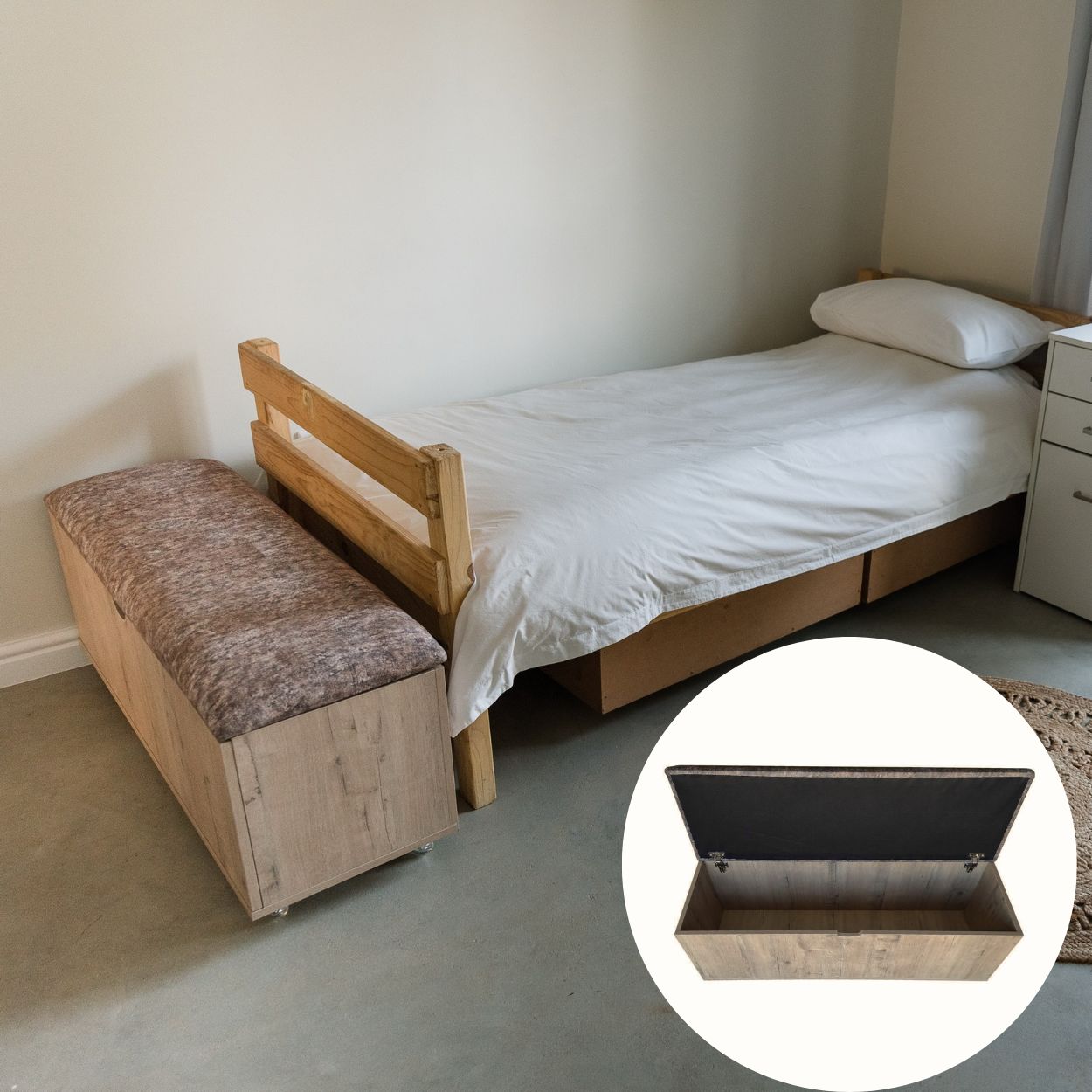 Sit N Stow Mobile Padded Lift Top Storage Bench