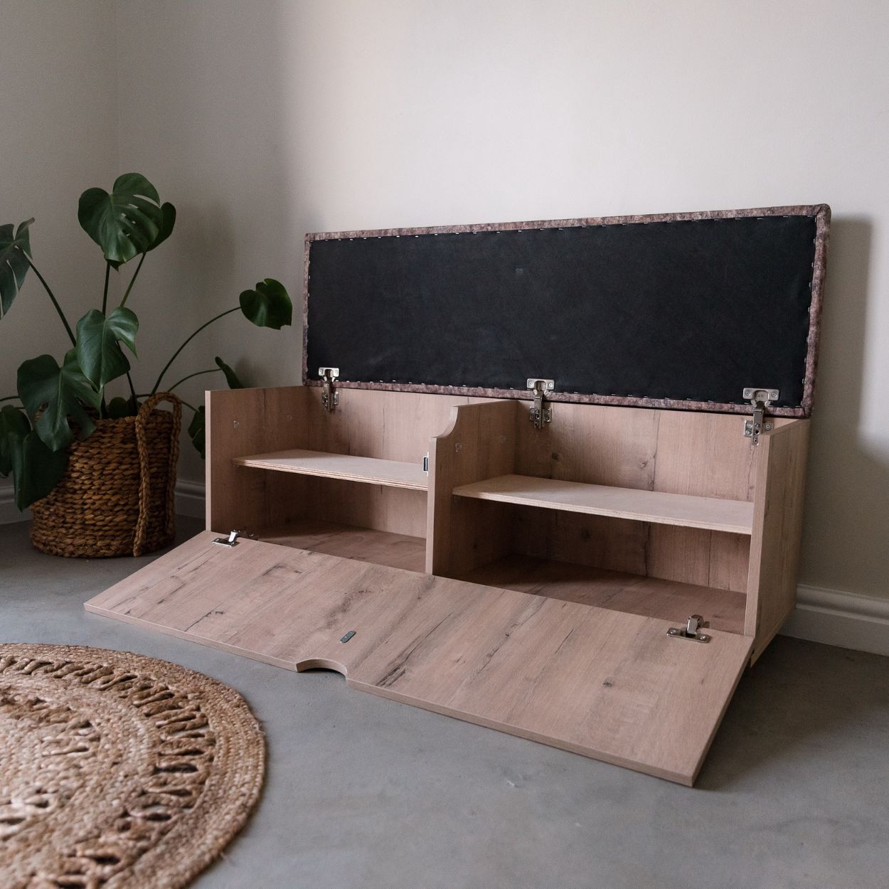 Sit N Stow Mobile Padded Dual Access Storage Bench