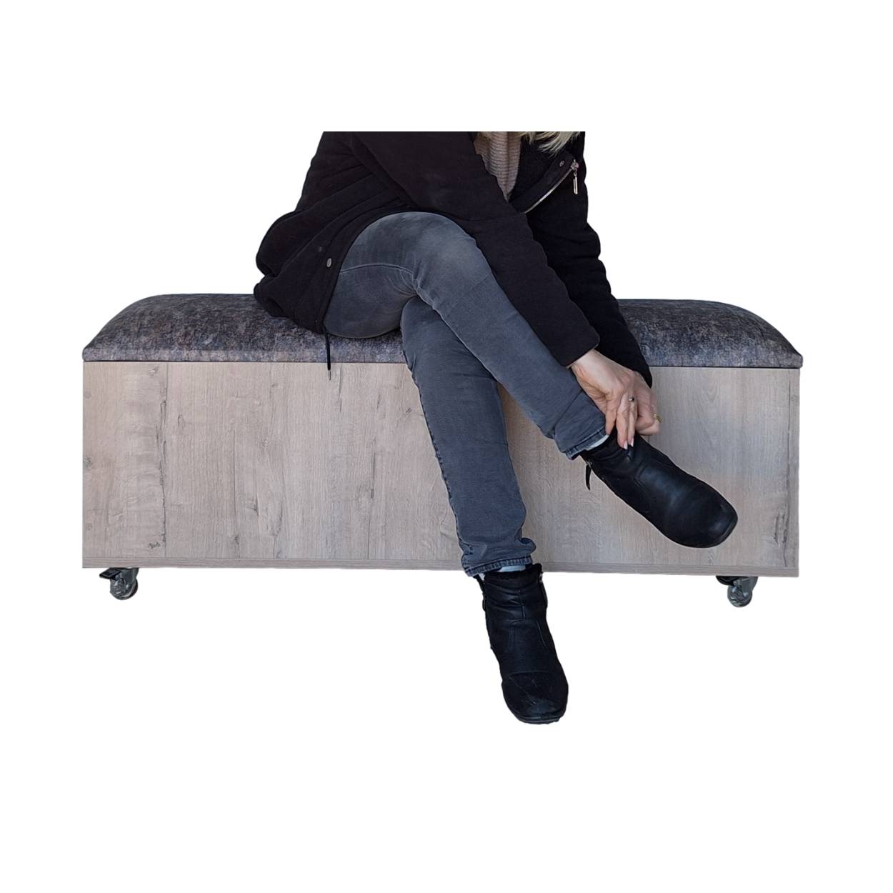 Sit N Stow Mobile Padded Storage Bench