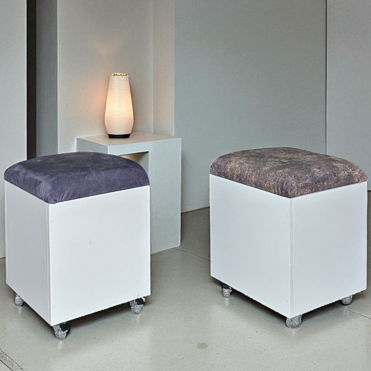 Sit n Stow Mobile Padded Ottoman Storage Chair