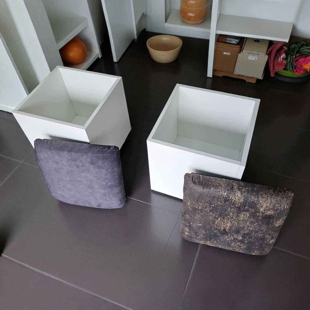 Sit n Stow Mobile Padded Ottoman Storage Chair