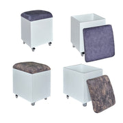 Sit n Stow Mobile Padded Ottoman Storage Chair