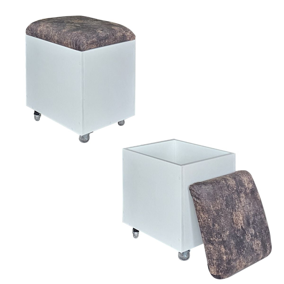 Sit n Stow Mobile Padded Ottoman Storage Chair