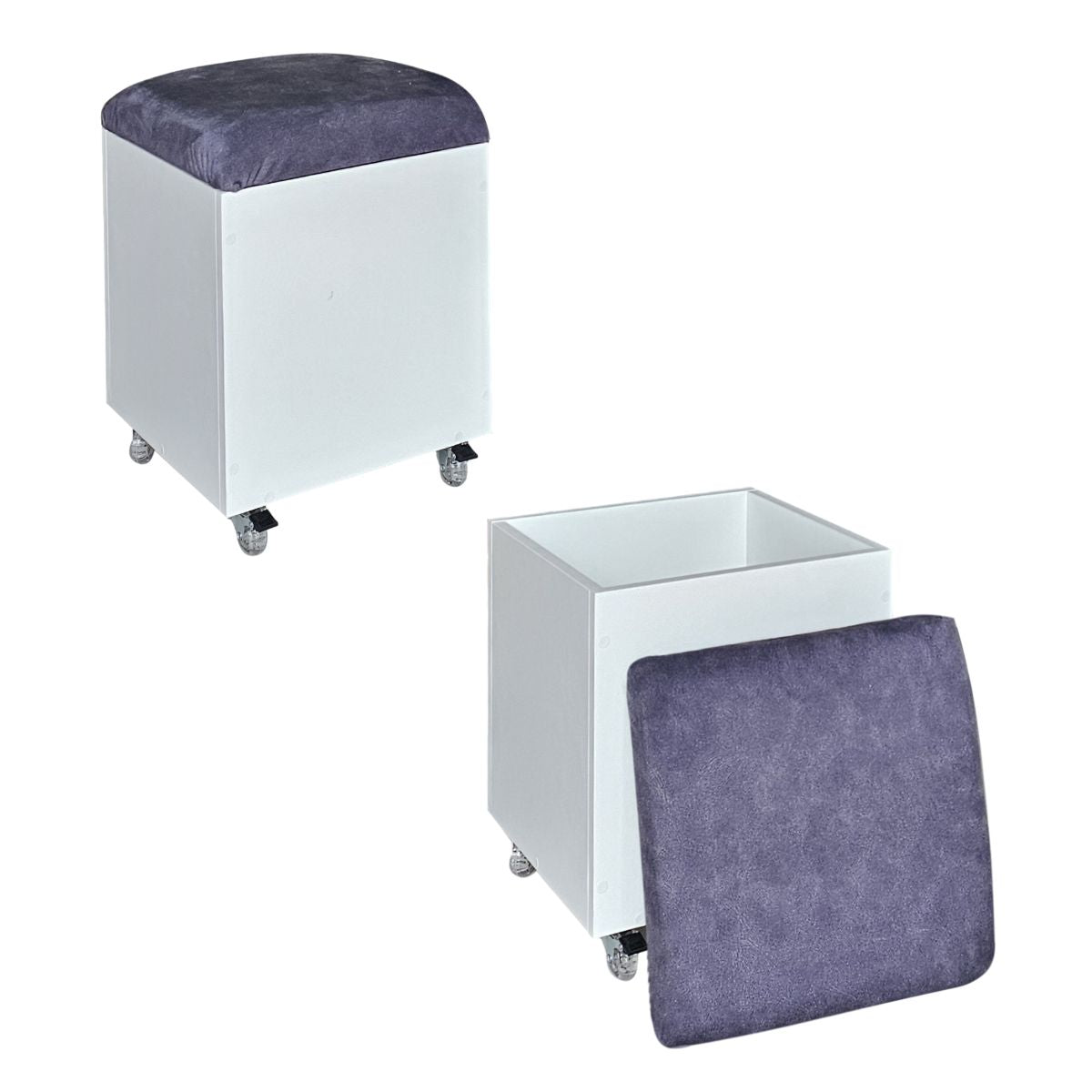 Sit n Stow Mobile Padded Ottoman Storage Chair