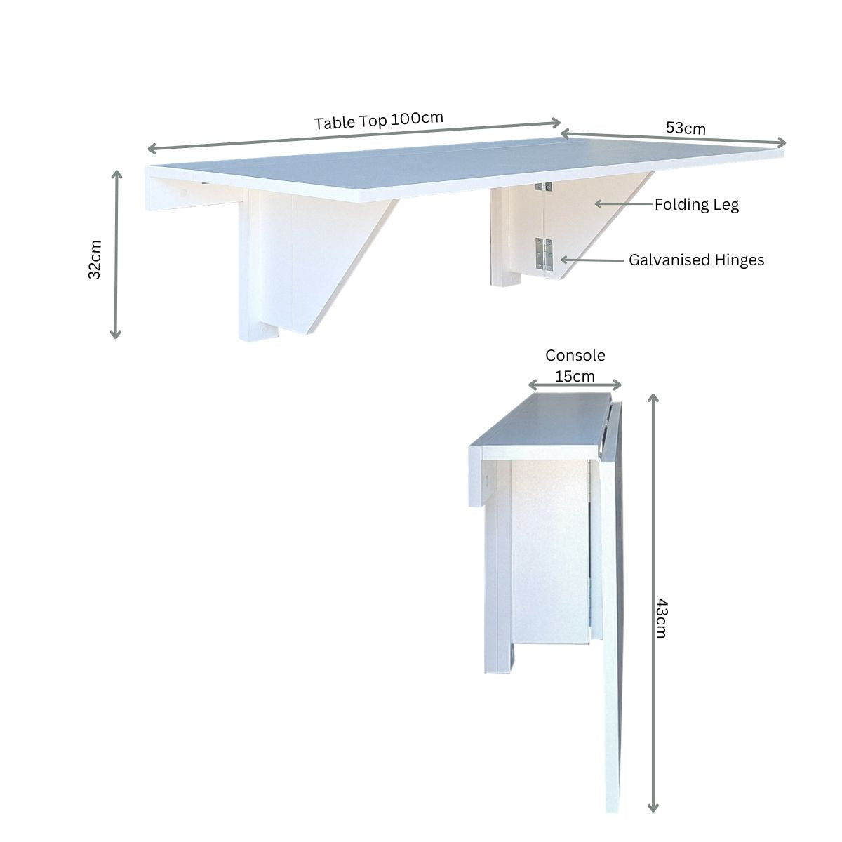 SapceSaveSmartfold Wall-Mounted Drop Leaf Console Table