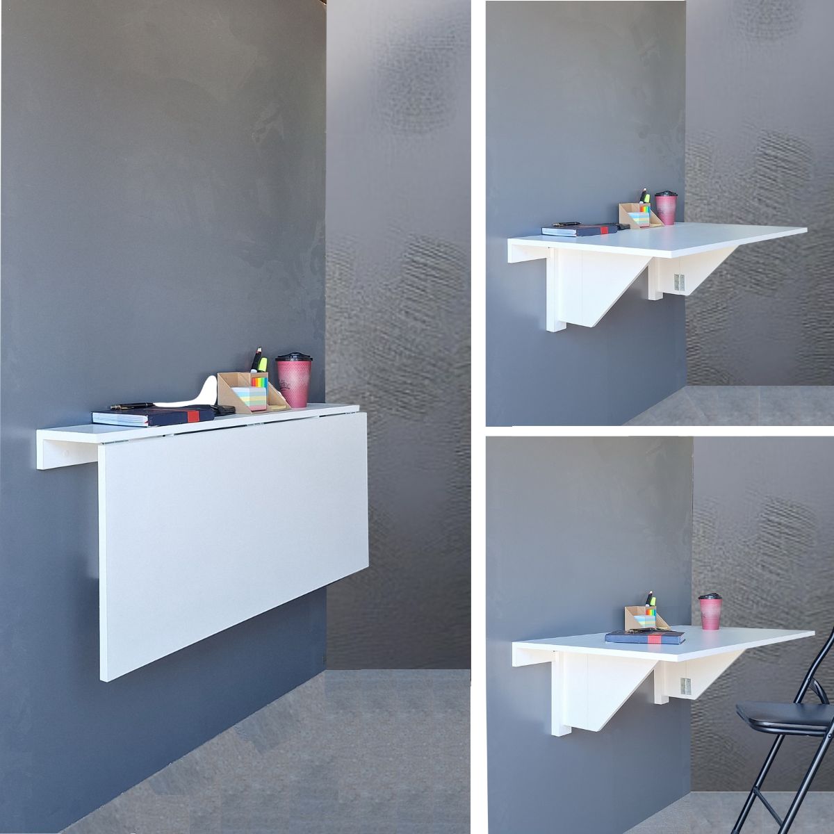 Smartfold Wall-Mounted Drop Leaf Table 100x53cm