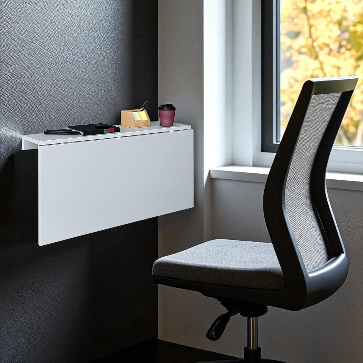 Smartfold Wall-Mounted Drop Leaf Console Table - Grey Whisper