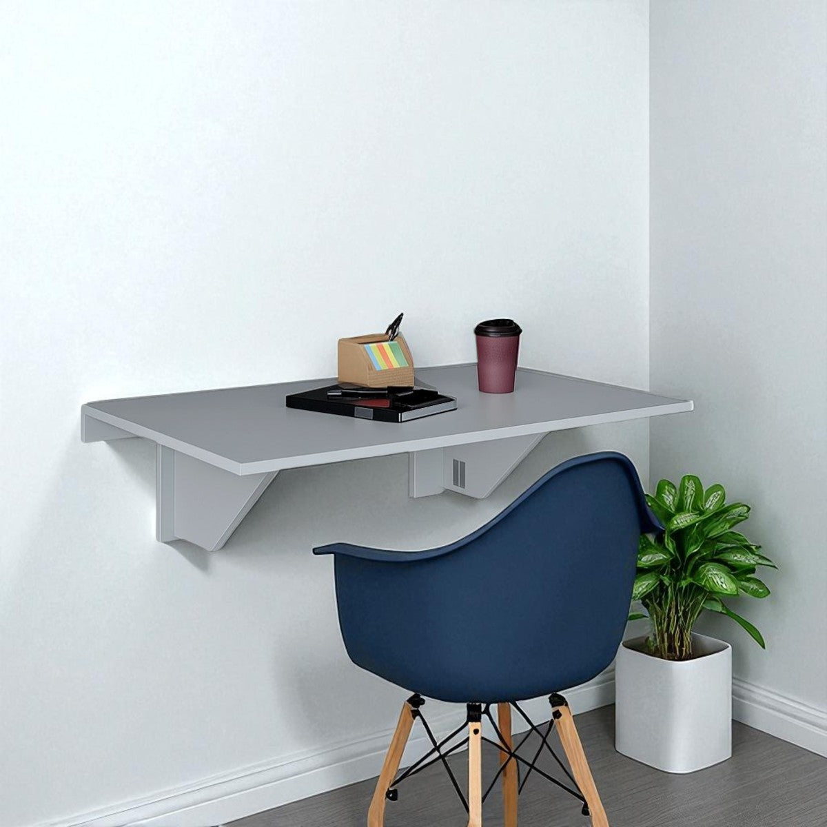 Smartfold Wall-Mounted Drop Leaf Console Table - Grey Whisper