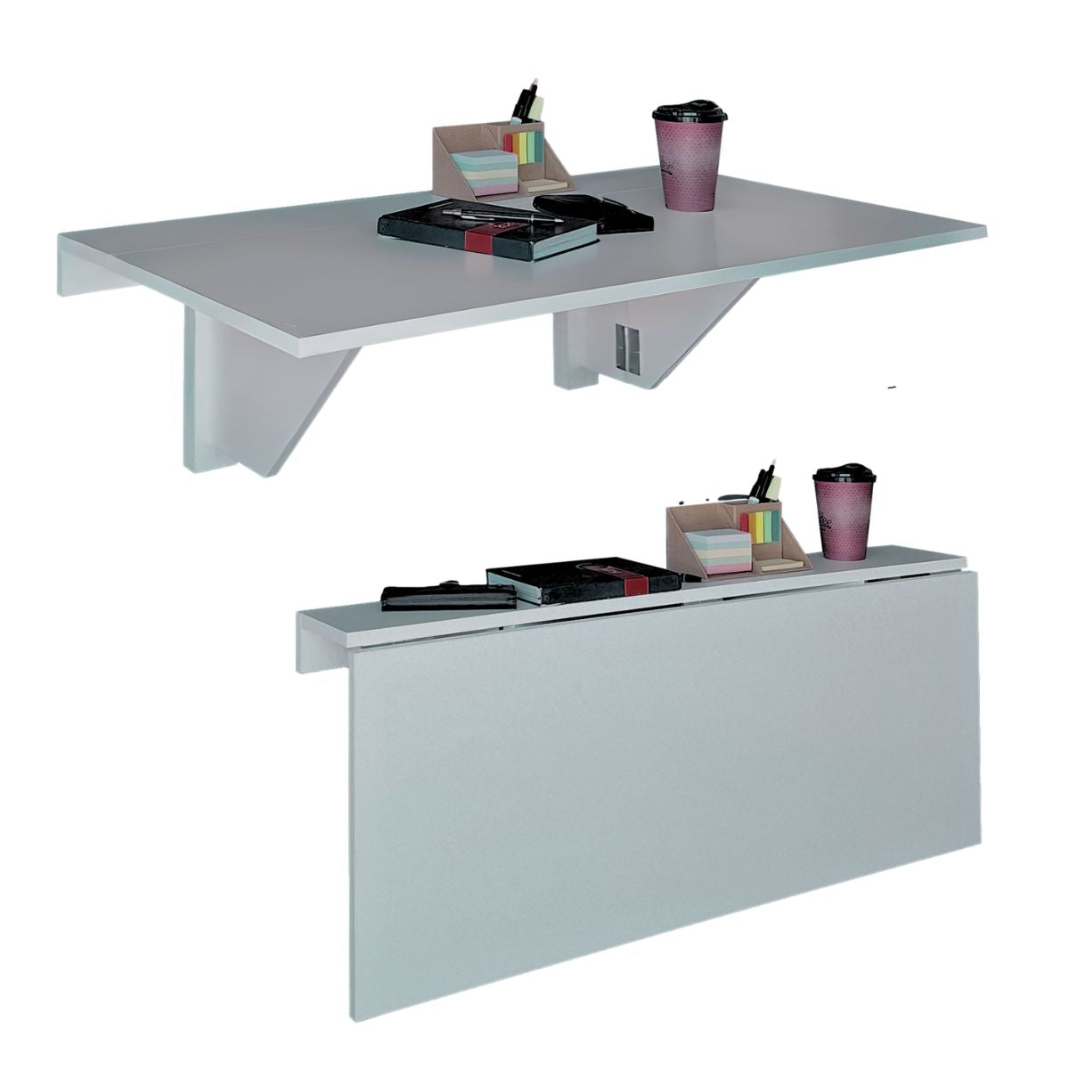 Smartfold Wall-Mounted Drop Leaf Console Table - Grey Whisper