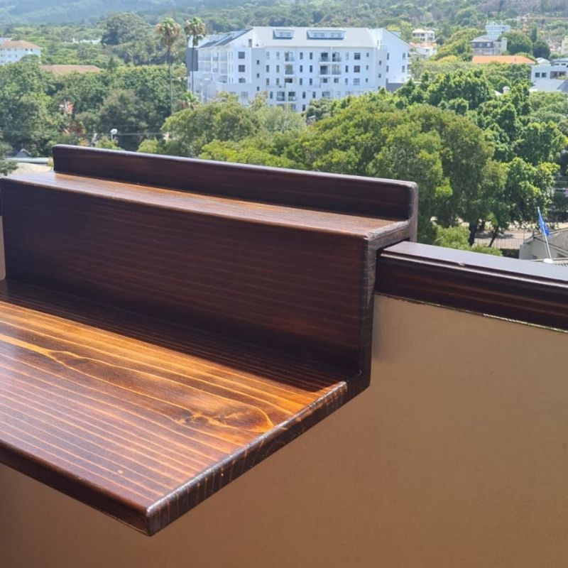 SpaceSave Hanging Balcony Table in Pine 60cm