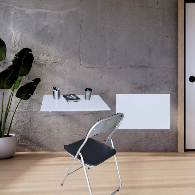 SpaceSave Eezy Fold Down Desk 80x50 Grey Whisper