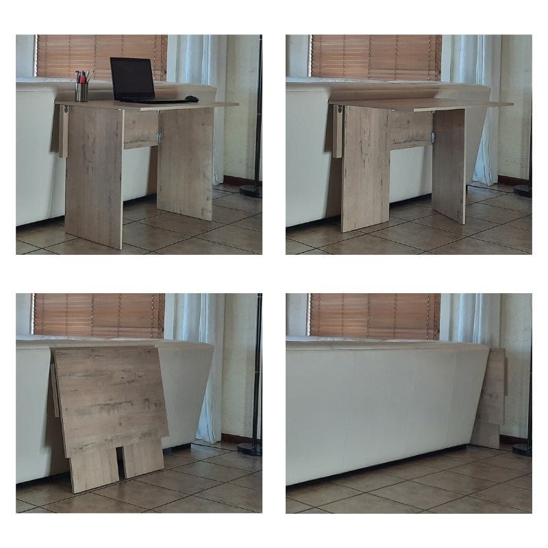 SpaceSave Flip n Flat Folding Desk 100x60cm - Rustic Wood