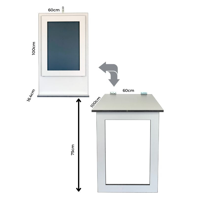 SpaceSave Fold Up Wall Mounted Desk with Blackboard