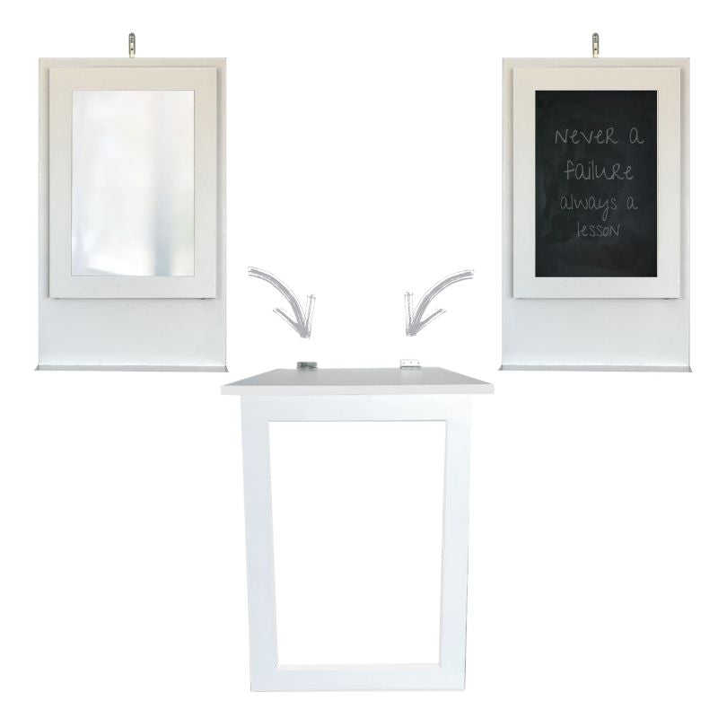 Fold Up Wall Mounted Desk Combo 100x60cm
