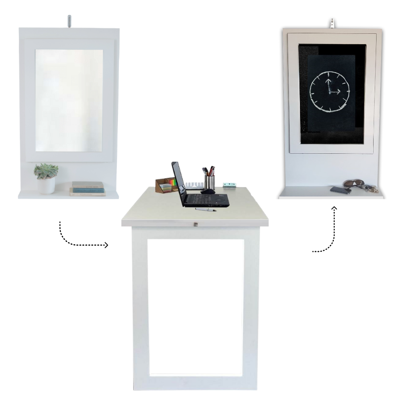 SpaceSave Fold Up Wall Mounted Desk Combo