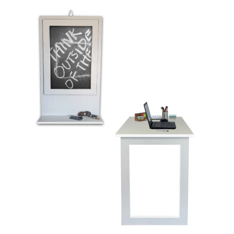 SpaceSave Fold Up Wall Mounted Desk with Blackboard