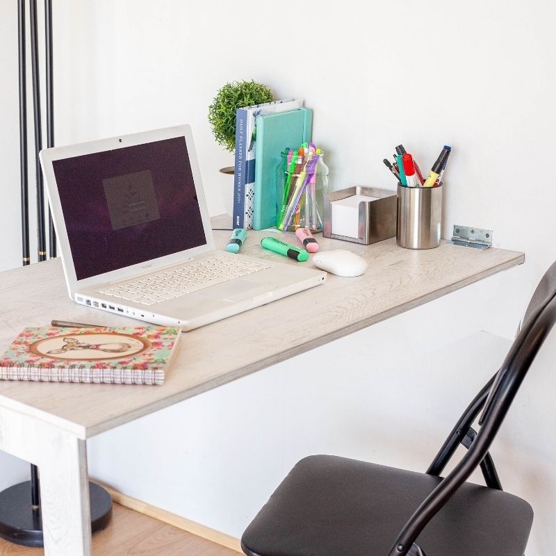 SpaceSave Fold Up Wall Desk Blackboard 80x60cm