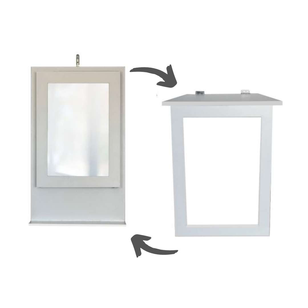 SpaceSave Fold Up Wall Desk 100x60cm with Mirror